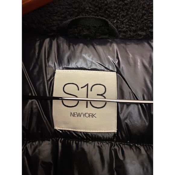 S13 Women Westside Mixed Media Coat XXL Black Sherpa Fleece Puffer Winter Jacket - Picture 11 of 16